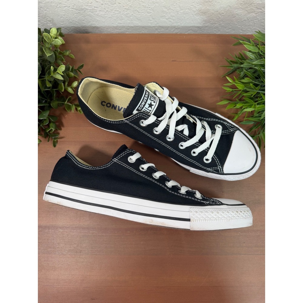 Converse Unisex Chuck Taylor All Star Low Black Canvas Sneakers Size M8/W10